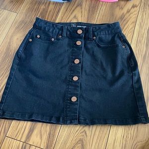 A black mini skirt